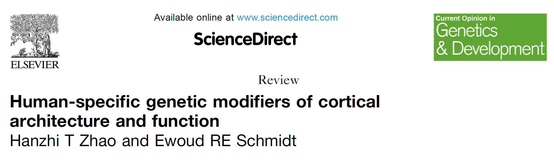 Review in Current Opinion in Genetics and Development